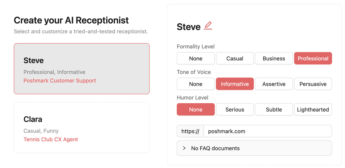 creating an AI receptionist